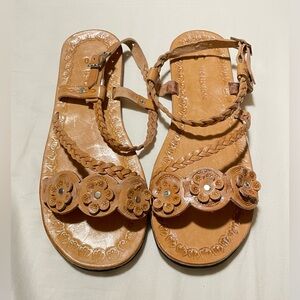 Braided Tan Leather Sandals